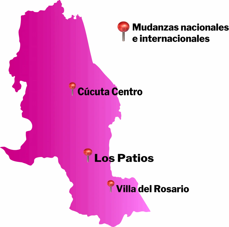 mapa de cucuta y alrededores mudanzas y trasteos rosado
